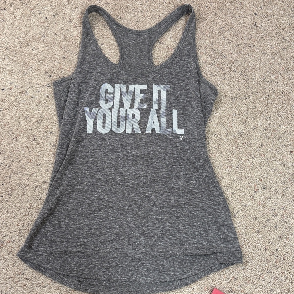 Old Navy Charcoal Tank Top with Motivational Print